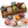 Party Decoration 50pcs 4cm White Rose bud Artificial Silk Flower Heads Wedding DIY Wreath Scrapbooking Craft Fake Flowers 220919