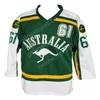 C26 NIK1 40Australia Retro Hockey Jersey Sewn Green # 61 # 18 100% Haftowane Jersey Niestandardowe Nazwa i numer