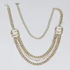 Paski luksusowy łańcuch talii Kobiety pasek modowy Hip High Gold wąskie metalowe grube frędzle kryształowe pasy łańcucha diamentowego