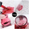 Kit per nail art Stampo per specchio a 6 colori Modello di trasferimento per smalto per raschietto per manicure in silicone trasparente con piastra per timbratura del cappuccio