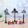 Objetos decorativos Figuras 1/10pcs Resina BONSAI Lâmpada de rua Modelo de estatueta Streetlight Miniature Road Light Craft Home Fairy Garden micro