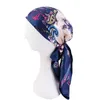 Anacardi Fiore Raso Africano Headtie Accessori per capelli Stampa di moda Cappello turbante Copricapo Copricapo Copricapo Berretto chemio Copricapo per donna