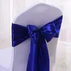 25pcs Rose Gold Satin Chair Bow Sashes Wedding Chair Ribbon Butterfly Cravatte per la decorazione di banchetti di hotel per eventi di feste