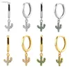 Dangle & Chandelier Lozoya 925 Piercing Clips Sterling Silver Gold Tree Clear Zircon CZ Pendiente Rock Punk Drop Earring Crystal Luxury Jewe