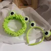 Tecknad Rolig Frog Makeup Headband Wide-Brimmed Elastic Hairband Söt tjejer Hårband Kvinnor Hårtillbehör Flickor Hårband