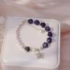 Link Chain Starry Blue Sand Temperament Zircon Mango Natural Freshwater Pearl Armband Multi-Facettered Crystal Fashion Fawn22