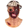 Horror Jason Scary Cosplay Full Head Latex Mask Open Face Haunted House Props Halloween Party Supplies 220610