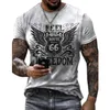 Summer Mens T Shirts Oversized Loose Clothes Vintage Short Sleeve Fashion 66 Letters Printed O Collared Tshirts For Men 220607