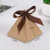 25/50 st triangel Marbling Chocolate Candy Box Gifts Baby Shower Packaging Birthing Christmas Party Favor Wedding Decoration 220427