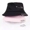 Moda Color sólido anillos de hierro personalidad sombrero de cubo para mujeres Unisex hombres algodón Harajuku Panamá gorras de pescadores HCS137