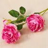 17 Färg Artificial Silk 3 Heads Peony Flowers Bouquets Simulated Core Spun Peonys Wedding Home Decoration Flower Bouquet av Sea T9i001911