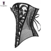 نساء سوداء مشببات تافهة أزياء ملابس شبكية مثيرة شبكية شفافة corselet جوفاء خارج الكورسيت مع G string 930