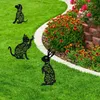 3 Pieces Animal Silhouette Garden Stake Puppy Dog Bunny and Cat Silhouette Stake