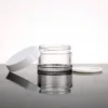 Clear plastic storage favor Jars wide-mouth containers cream jar with white Lids for beauty cosmetic products DIY slime making