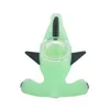 Tubo de silicone com forma de tubarão 4,95 polegadas design exclusivo verde azul com fluorescência noturna dab queimador de óleo colher de mão para fumar bongos de tabaco