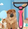 Animaux de compagnie Épilation Peigne Noeud Cutter Brosse Double Face Chat Chien Toilettage Outil De Délestage Cheveux Longs Bouclés Nettoyant Peignes Toilettage Pour Animaux