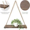 Premium Wood Swing Hanging Rope Wall Mounted Floating Shelves Plant Flower Pot Indoor Outdoor Decoration 35 14 0 85cm 220720