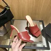 Aneikeh Sandálias 2022 verão mulheres chinelo quadrado dedo do pé fino salto alto senhoras mulas de alta qualidade elegante vestido sapatos slides