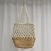 Summer New Large Capacity Hollow Shopping Bags Fashion Shoulder Bag Seaside Holiday Vegetable Basket Mesh Bag