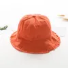 Topi Ember Bayi Warna Polos Pelindung Baru Lahir Luar Ruangan Musim Semi Panas UV Katun Lembut Matahari 220611