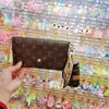 Mini PU leather lipstick organizer case key chain rings silky scarf decor designers classic lippie lipsticks holders makeup bag cy4738283