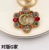 Brand Designer Letters Brooch Fashion Famous G Double Letter Brooches Ruby Crystal Pearl Luxury Couples Individuality Rhinestone S6543535