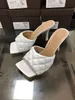 Klassische Designer-Damen-Halbhausschuhe aus Rindsleder, 100 % Leder, dünne Absätze, Slides, Damenschuh, Strand, faule Sandalen, sexy Schuhe mit hohen Absätzen, große Größe 35–41–42 mit Box