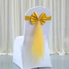 1pcs cadeira de casamento sash decoração elástica bowknot gato bow knot tie el banquet party home decor multi color 220514