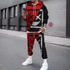 Men's Tracksuits Mens Tracksuit 3d 인쇄 후드 정장 조깅 캐주얼 스웨터 스웨트 팬츠 스포츠웨어 세트 가을 겨울 남성 의류 땀