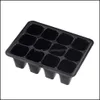 Planters Pots Garden Supplies Patio Lawn Home 6/12 Plastic Nursery Flower Planting Seed Tray Kit Plant Germination Box With Dome And Base