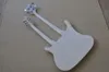 Double manche blanc laiteux corps 4 6 cordes guitare électrique avec R Bridge Black Pickguard peut être personnalisé