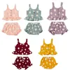 1 5 anos Garotas garotas roupas de verão Conjunto de botão de flor de flores sem mangas Tank TOK Mini -shorts Roupos 220713