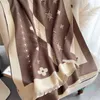 Winter Warm Scarf For Women Geometric Pattern Large Blanket Cashmere Scarves Wrap Designer Foulard Thicker Bandana