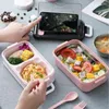 Lunchbox ABS Bento Boxen für Schulkinder Büroangestellter 2 Schichten Microwae Heizung Lunch Container Lebensmittelaufbewahrung BWE13740