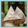 Coffee Tea Tools Drinkware Kitchen Dining Bar Home Garden 6000Pcs Corn Fiber Bags Pyramid Shape Heat Sealing Filter Teabags Dhq0I