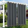 Patio Extérieur Rideau Imperméable À L'eau Thermique Isolé Double Oeillets Sun Block Coupe-Vent Rideaux De Fenêtre Pour Jardin Rideaux Porche 220511