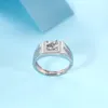 1ct Echter Moissanit Ring für Herren S925 Sterling Silber Rund Brillant Männlich Simulierte Diamanten Ehering Schmuck Geschenk