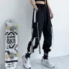 Femmes Cargo Pantalon Taille Haute Lâche Sport Pantalon Streetwear Vêtements Plus La Taille Pantalon Décontracté Qualité Élastique Bas 220325