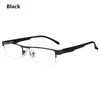 선글라스 티타늄 하프 프레임 독서 안경 비구형 12 레이어 코팅 렌즈 원시 처방 안경 원거리 시력