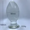 80 mm Huge Glass Anal Butt Plug Anus Expandable sexy Toys For Women Men Gay Masturbation Massage Adult Games Products 1058 g