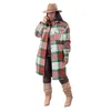 Mulheres de lã feminina Casaul Women Long Casat Long Plaid Manga Completa com Roupas de Inverno de Streetwear de Roupa para Roupa Phyl22