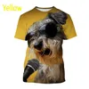 シュナウザー子犬3D Tシャツ男性と女性カジュアルかわいい犬Tシャツスタイル動物プリントストリートウェアトップ220619