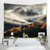 Starry Sky Forest Landscape Decoration Tapis Curtains Nordic Style Bohemian Hippie Wall J220804