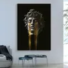 Creatieve Griekse mythologie Face Sculpture Canvas schilderen Portretposters en prints Wall Art Pictures for the Living Room Decor