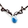 Pendant Necklaces Classic Braided Leather Rope Handmade Blue Stone Princess Necklace Kids Gifts Jewlery Cosplay FansPendant PendantPendant G