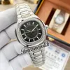 New 30mm 7008/1A-001 Automatic Womens Watch 7008/1 Ice Blue Textured Dial Stick Markers Stainless Steel Bracelet Diamond Bezel Lady Watches Timezonewatch