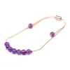 Charm Bracelets 4mm Seven Chakra Natural Stone Amethyst Tiger Eye Red Agate Copper Wire Chain Bracelet For Women JewelryCharm