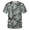 T-shirt da uomo Fashion 3 T-shirt digitali Casual Stampa geometrica Ipnosi visiva Modello irregolare Top Eur Plus 5XL 220505