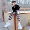 Girls Pants Plaid Pockets Pants For Girl Spring Autumn Children's Trousers Casual Style Clothes Girl 6 8 10 12 14 220512