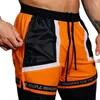 Mens Summeroutdoor Muscle Fitness Mens Sports Pants Fashion Splicing Casual Mens Elastic Bodybuilding Plussize Shorts 220617